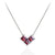 Red 3 Stone Bling Heart Necklace