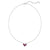 Red 3 Stone Bling Heart Necklace