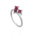 Red 3-Stone Bling Heart Ring