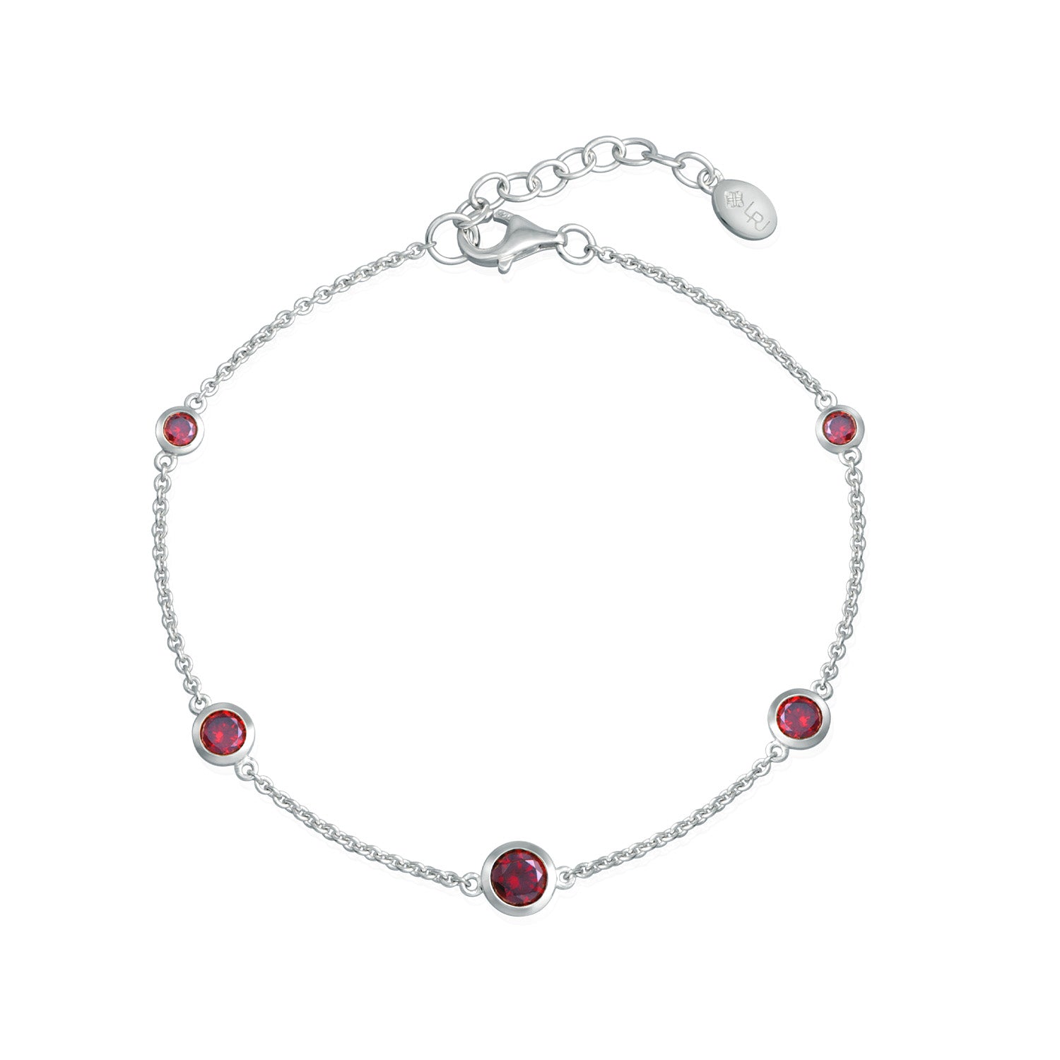 Red Stone Station Bracelet