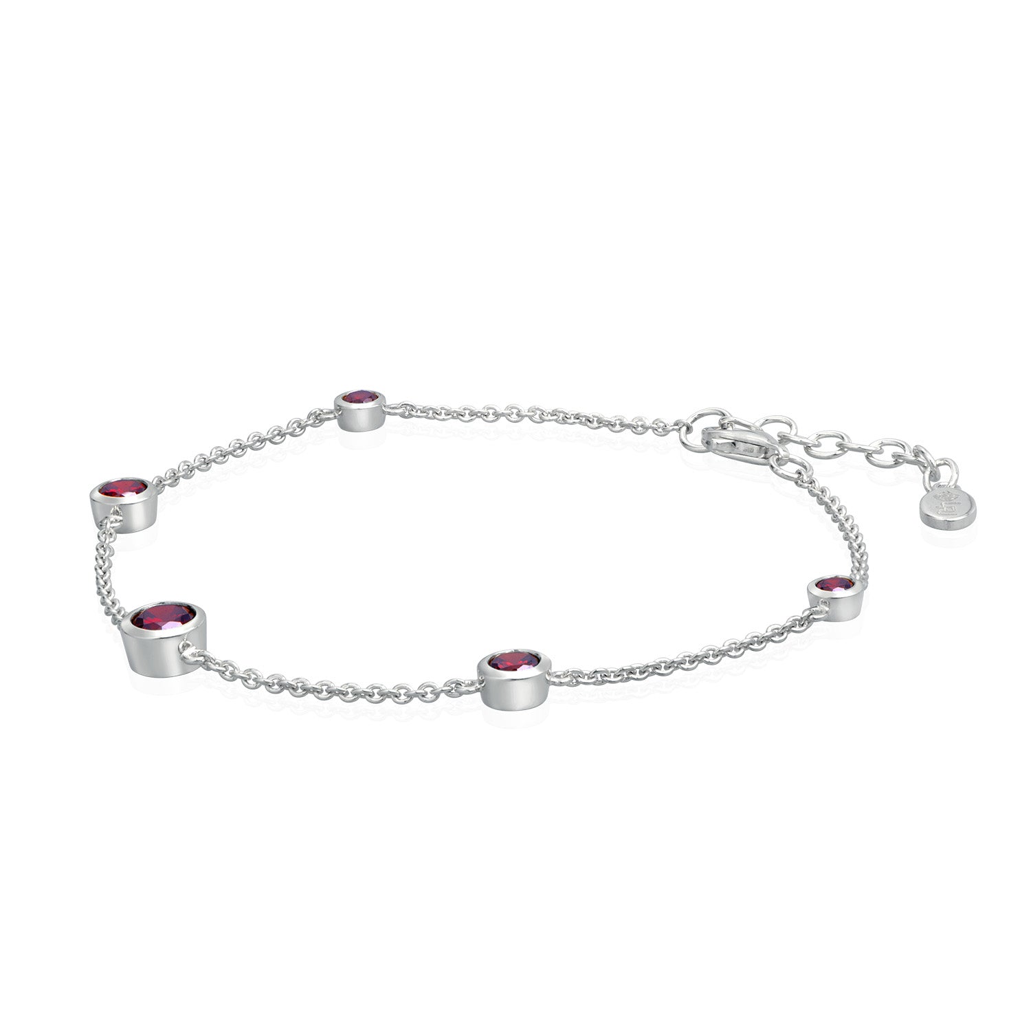 Red Stone Station Bracelet