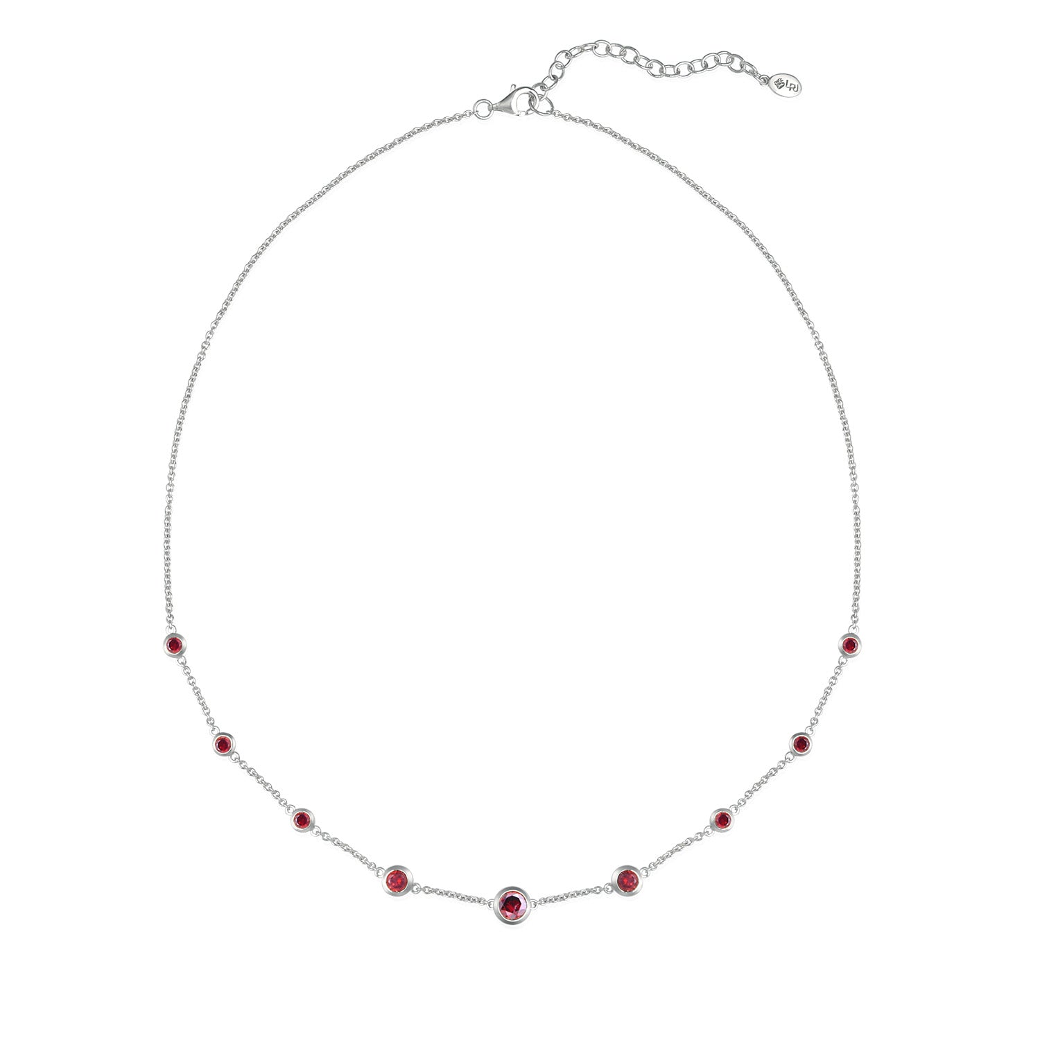 Red Stone Station Necklace