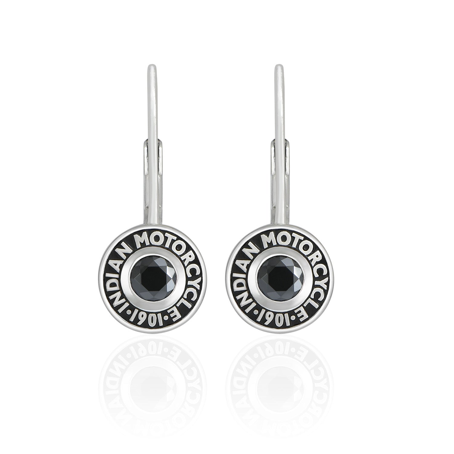 Rivet & Black Stone Drop Earrings