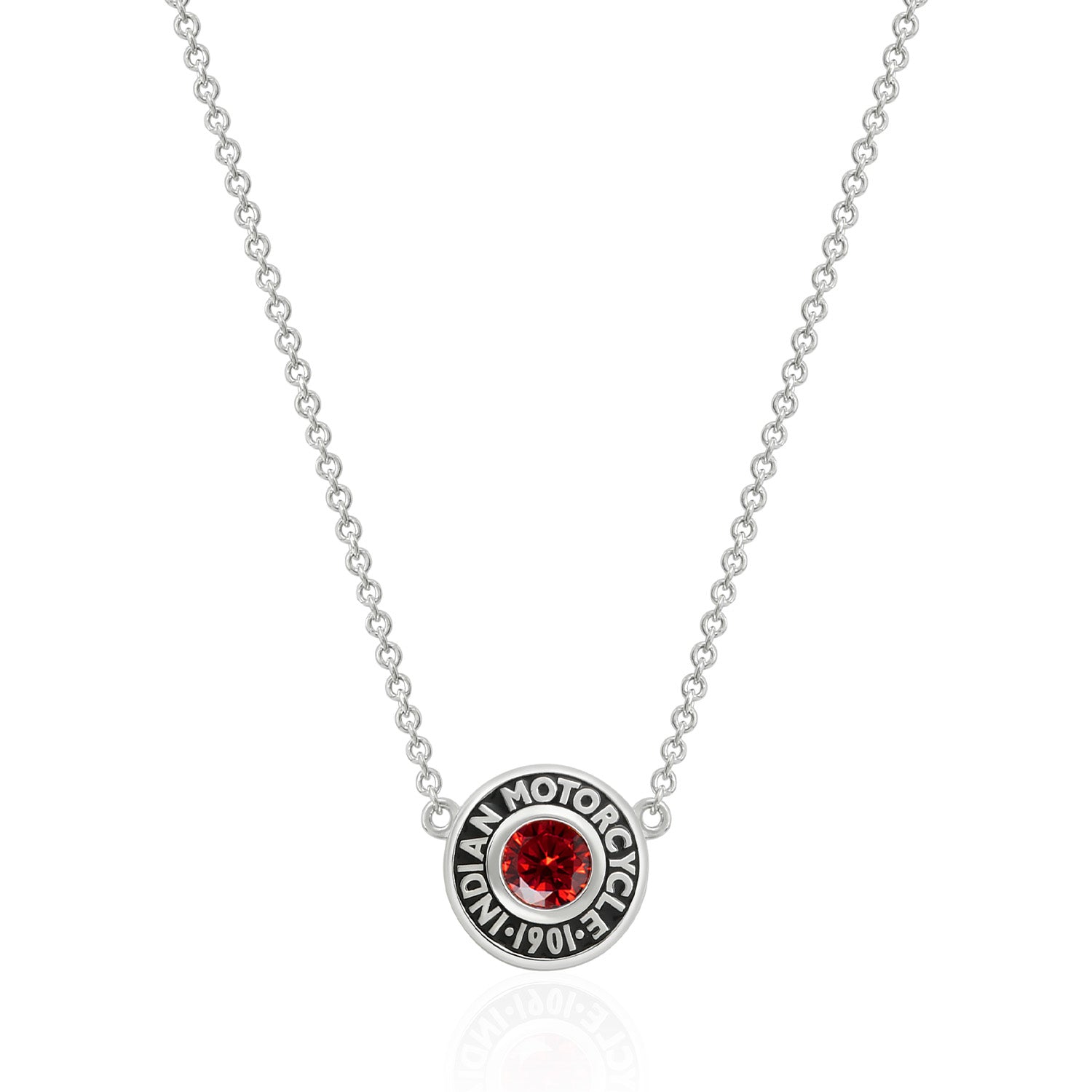 Rivet & Red Stone Necklace