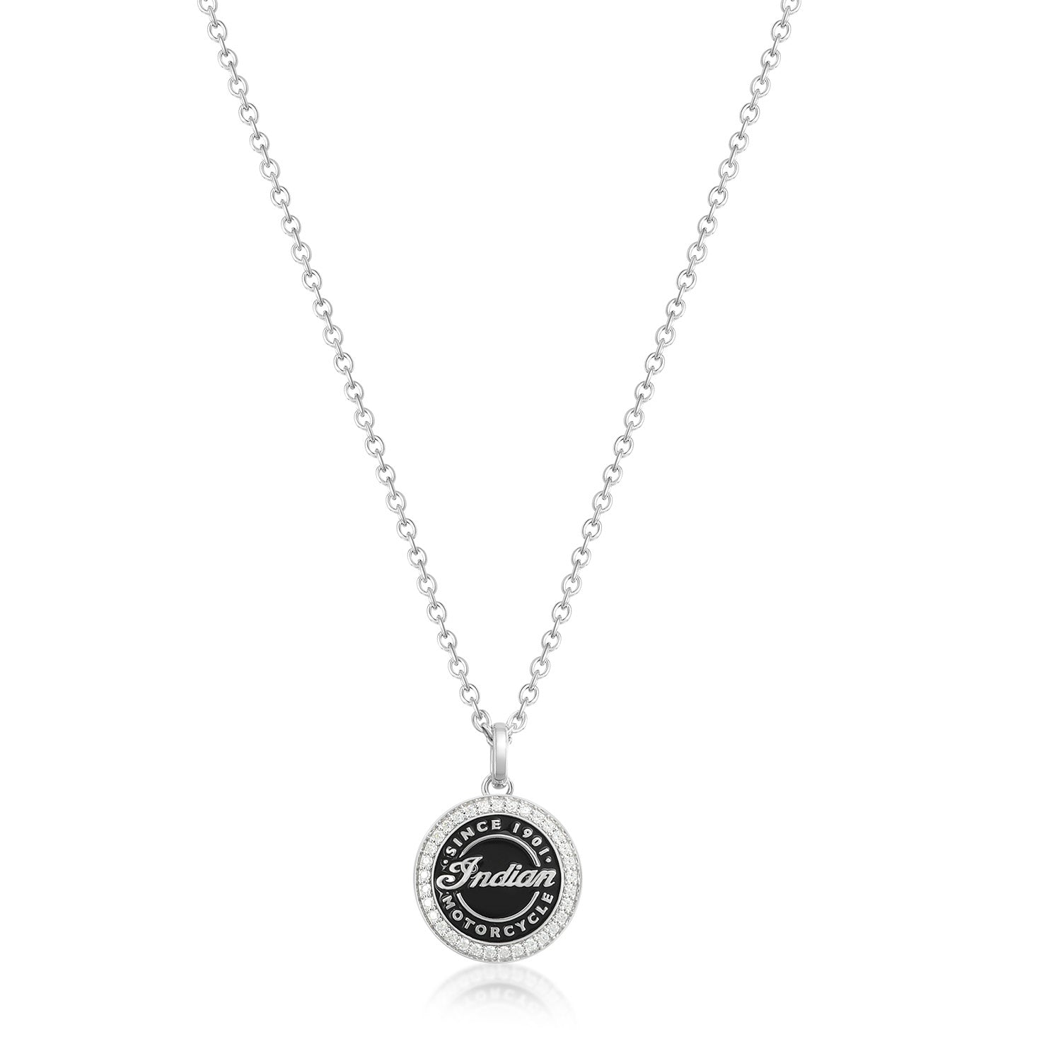 Roundel Script Silver & Bling Necklace