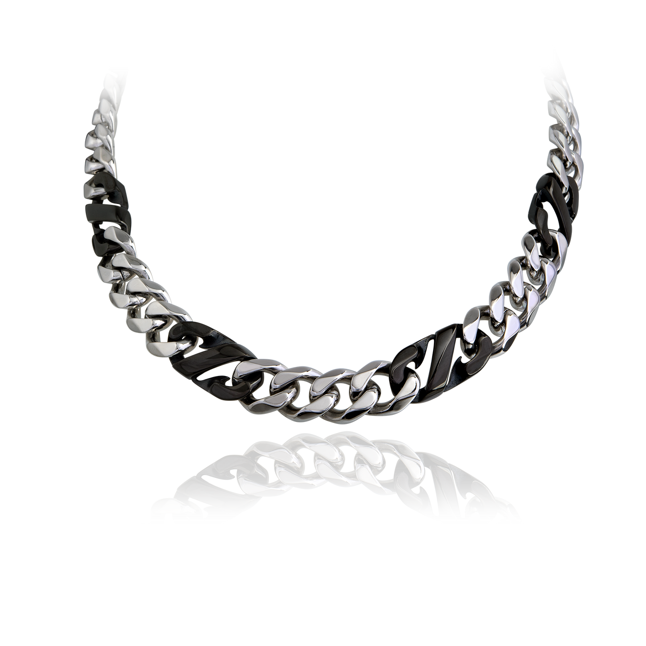 Black Double Link Chain Necklace