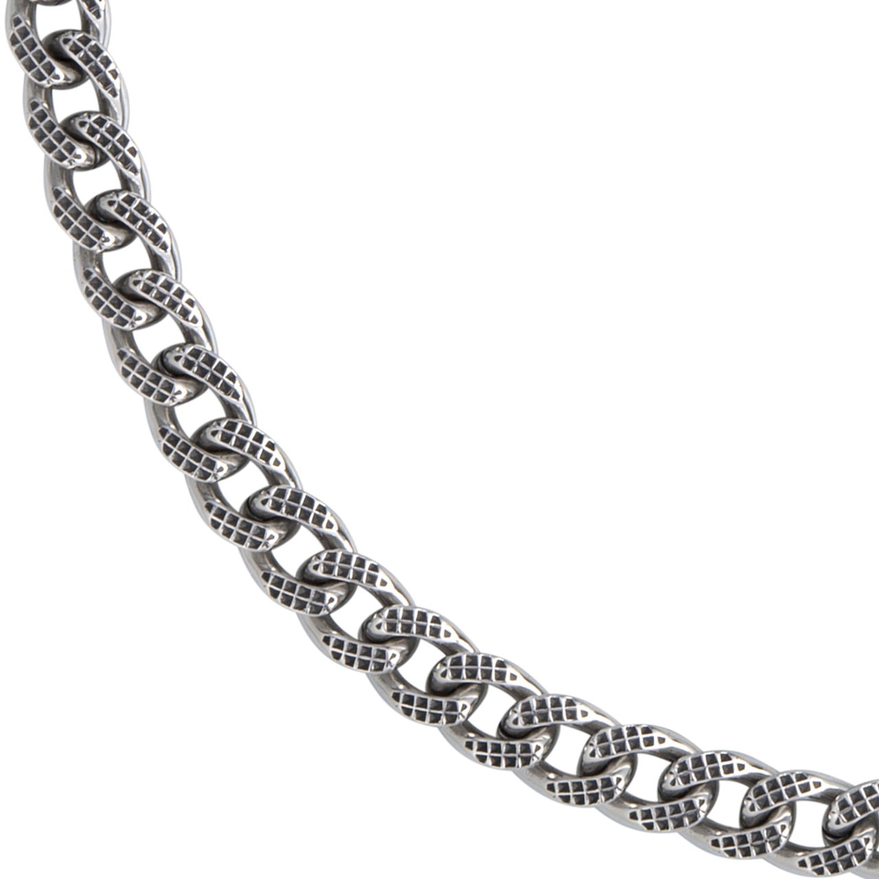 Checkered Curblink Chain Necklace
