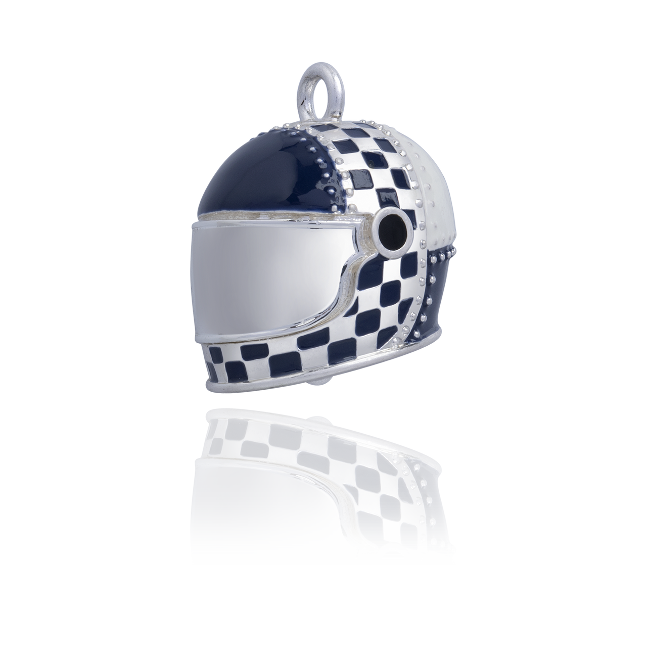 Blue & White Checkered Air Force Helmet Road Bell