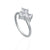 White 3-Stone Bling Heart Ring